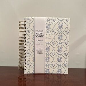 Punch Studio Monthly & Weekly Spiral Planner January - December 2026 Blue Bows